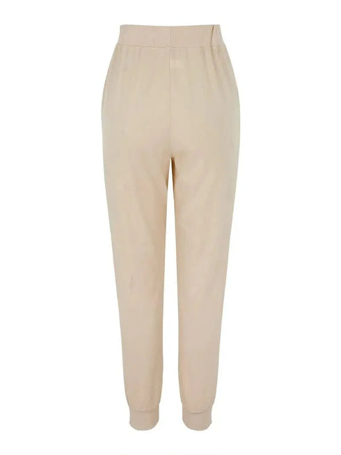 Solid Casual Adjustable Drawstring Pockets Pants