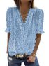 Solid Color Lace Chiffon Women's Loose Fit Pullover Top