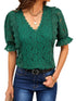Solid Color Lace Chiffon Women's Loose Fit Pullover Top
