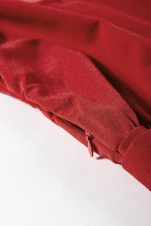 Solid Color One-shoulder Pile Collar Jumpsuit