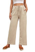 Solid Color Pocket Casual Elasticized Pants