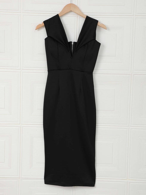 Solid Color Sleeveless Slim Irregular Dress