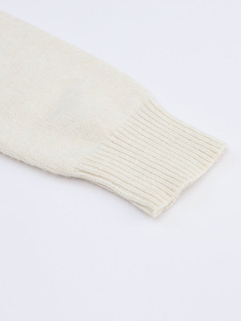 Solid Contrast Lace Striped V-Neck Long Sleeve Blouse