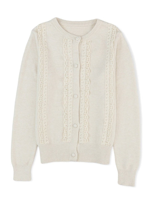 Solid Contrast Lace Striped V-Neck Long Sleeve Blouse