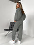 Solid Crew Neck Sweatshirt & Drawstring Jogger Pants Two-Piece Set