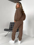 Solid Crew Neck Sweatshirt & Drawstring Jogger Pants Two-Piece Set