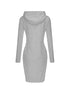 Solid Drawstring Long Sleeve Pocket Hooded Active Sports Mini Dress