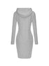 Solid Drawstring Long Sleeve Pocket Hooded Active Sports Mini Dress