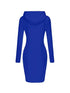 Solid Drawstring Long Sleeve Pocket Hooded Active Sports Mini Dress