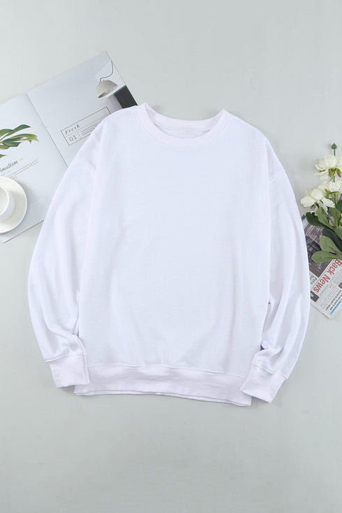 Solid Drop Shoulder Sweatshirt