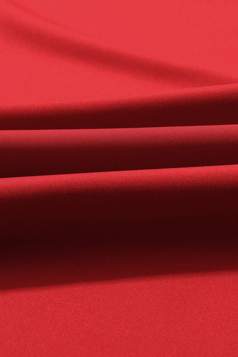 Solid Five-Point Sleeve Belted Wide-Leg Jumpsuit