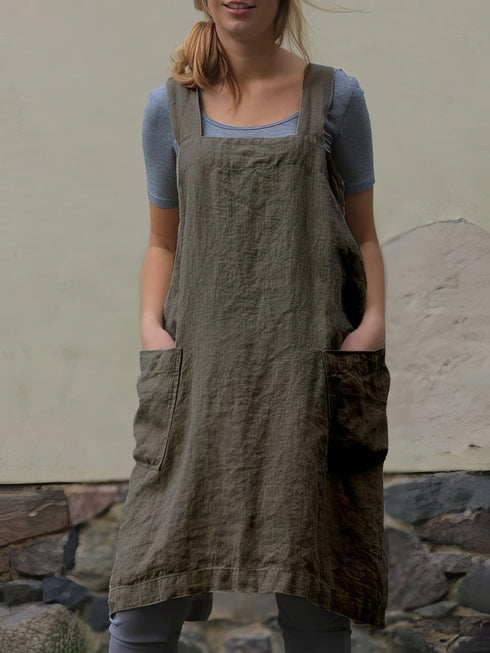 Solid Home Service Loose Short Dress With Pocket - Bare - A-Line - Square - Tube