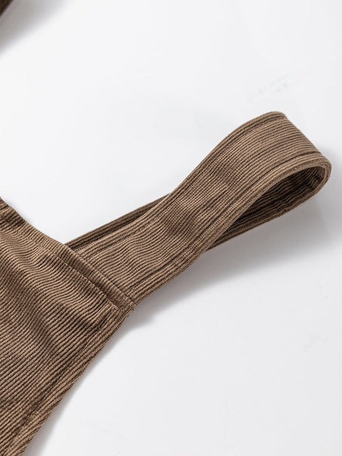 Solid Home Service Loose Short Dress With Pocket - Bare - A-Line - Square - Tube