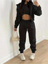 Solid Hooded Jacket & Crew Neck Tank & Elastic Waist Jogger Pants Three-Piece Set