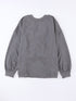 Solid Knit Off-Shoulder Sweater with Bishop Sleeves