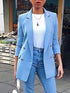 Solid Lapel Button Long Sleeve Blazers
