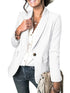 Solid Lapel Button Long Sleeve Blazers