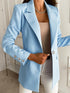 Solid Lapel Slim Single Button Long Sleeve Blazers