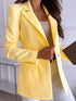Solid Lapel Slim Single Button Long Sleeve Blazers