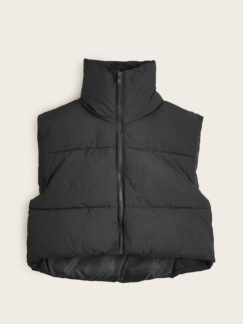 Solid Lightweight Thermal Layer Sleeveless Zip-Up Vest Coat