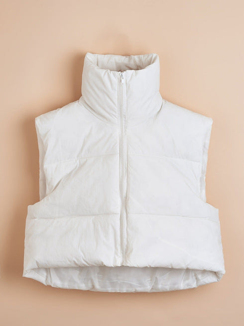 Solid Lightweight Thermal Layer Sleeveless Zip-Up Vest Coat