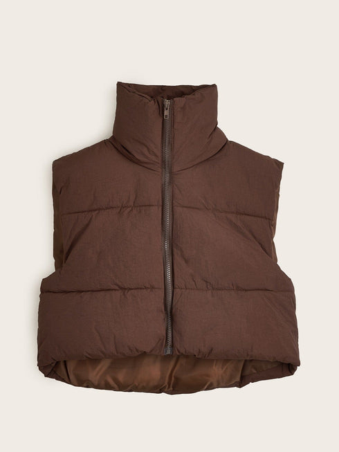 Solid Lightweight Thermal Layer Sleeveless Zip-Up Vest Coat