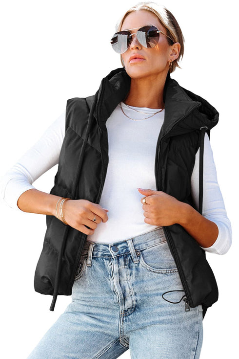Solid Lightweight Thermal Layer Sleeveless Zip-Up Vest Coat
