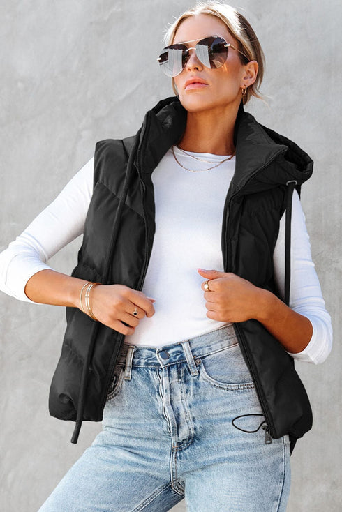 Solid Lightweight Thermal Layer Sleeveless Zip-Up Vest Coat