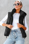 Solid Lightweight Thermal Layer Sleeveless Zip-Up Vest Coat