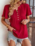 Solid Loose Casual Short-Sleeved V-Neck T-Shirts