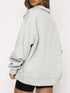 Solid Oversize Zipper Long Sleeve Pullover Basic Hoodie