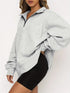Solid Oversize Zipper Long Sleeve Pullover Basic Hoodie