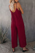 Solid Pocket Wide Leg Casual Jumpsuit