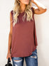 Solid Round Neck Sleeveless Top Vest