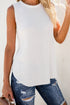 Solid Round Neck Sleeveless Top Vest