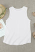 Solid Round Neck Sleeveless Top Vest