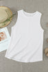 Solid Round Neck Sleeveless Top Vest