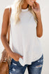 Solid Round Neck Sleeveless Top Vest