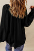 Solid Ruffled V-Neck Long Sleeve Blouse