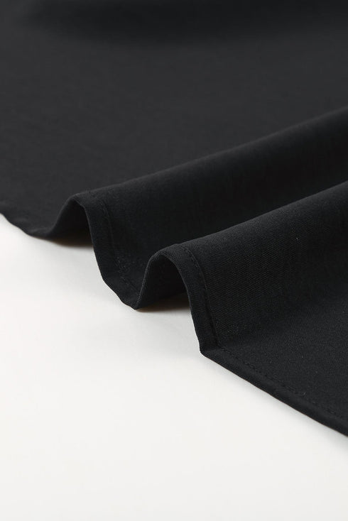 Solid V Neck Bell Sleeve Loose Casual T-Shirt