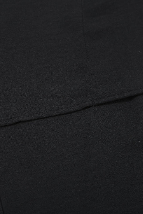 Solid V Neck Bell Sleeve Loose Casual T-Shirt