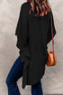 Solid V Neck Bell Sleeve Loose Casual T-Shirt
