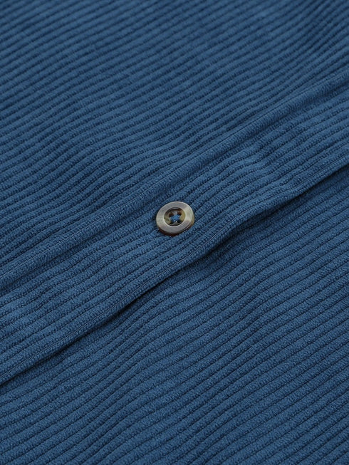 Solid V Neck Long Sleeves Metal Buttons Blouse