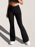 Solid Vintage-Inspired High Waist Flare Leg Slim Pants
