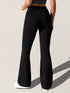Solid Vintage-Inspired High Waist Flare Leg Slim Pants