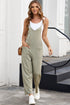 Solid Wide-Leg Spaghetti Strap Casual Jumpsuit
