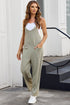 Solid Wide-Leg Spaghetti Strap Casual Jumpsuit