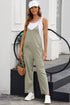 Solid Wide-Leg Spaghetti Strap Casual Jumpsuit