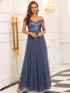 Sophisticated Off-Shoulder Sequin Evening Gown