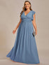 Sophisticated Plus Size Chiffon A-Line Bridesmaid Dress with Back Detail